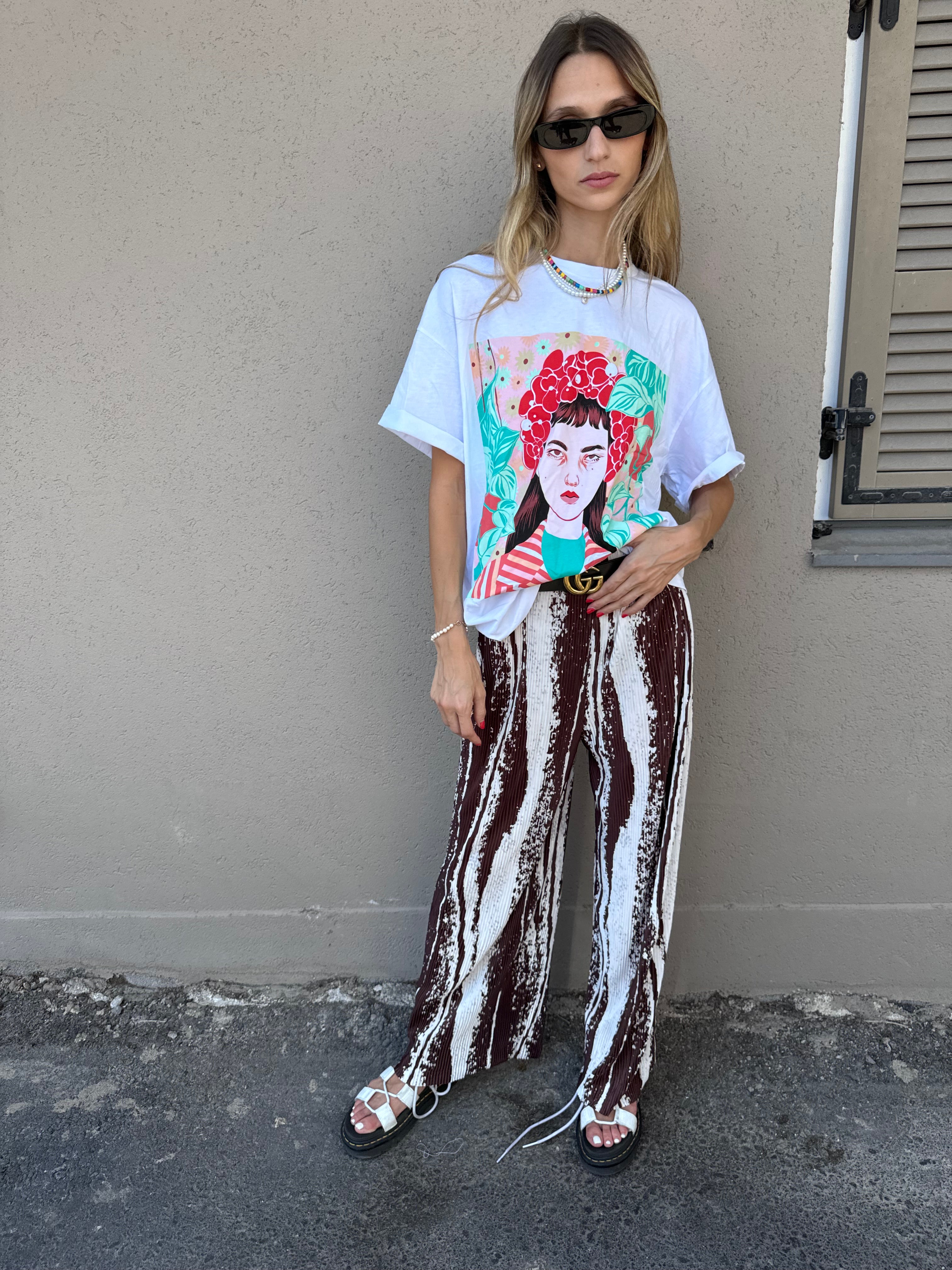 מכנס פליסה קארינה חום