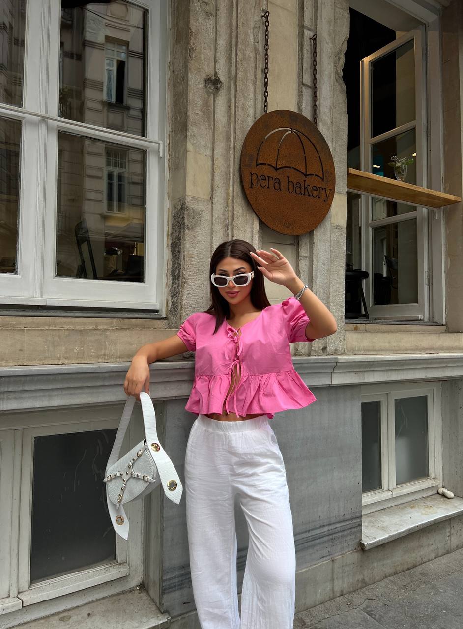 טופ קשירות לימה ורוד