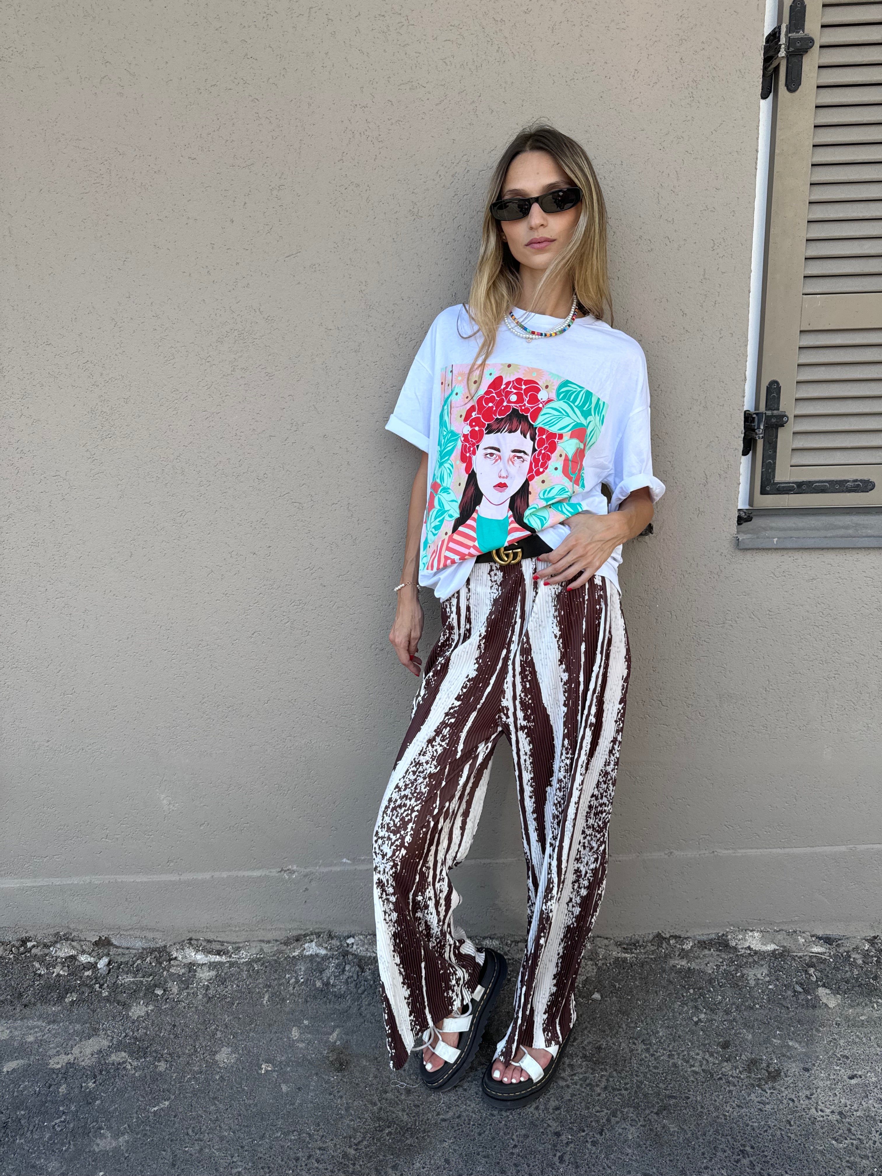 מכנס פליסה קארינה חום