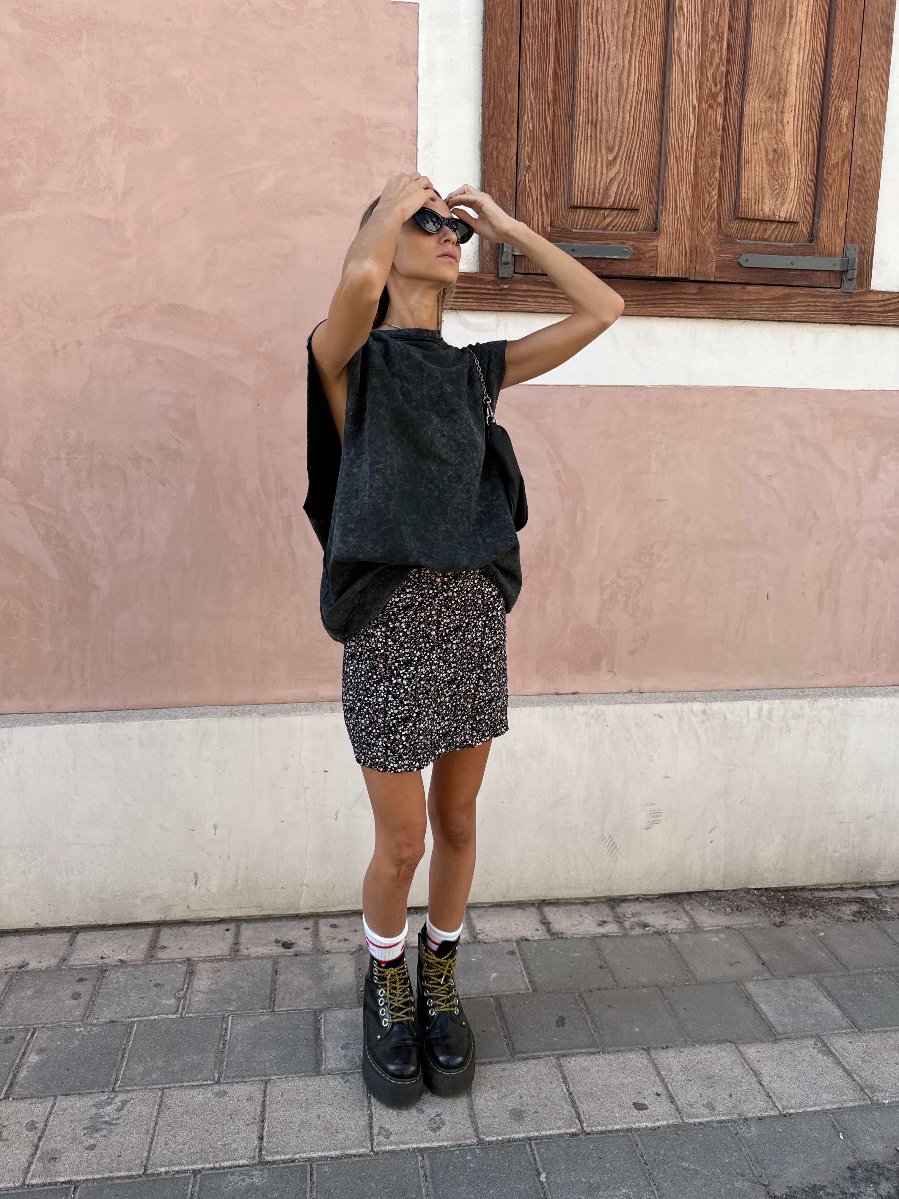 גופית אוברסייז ווש אפור