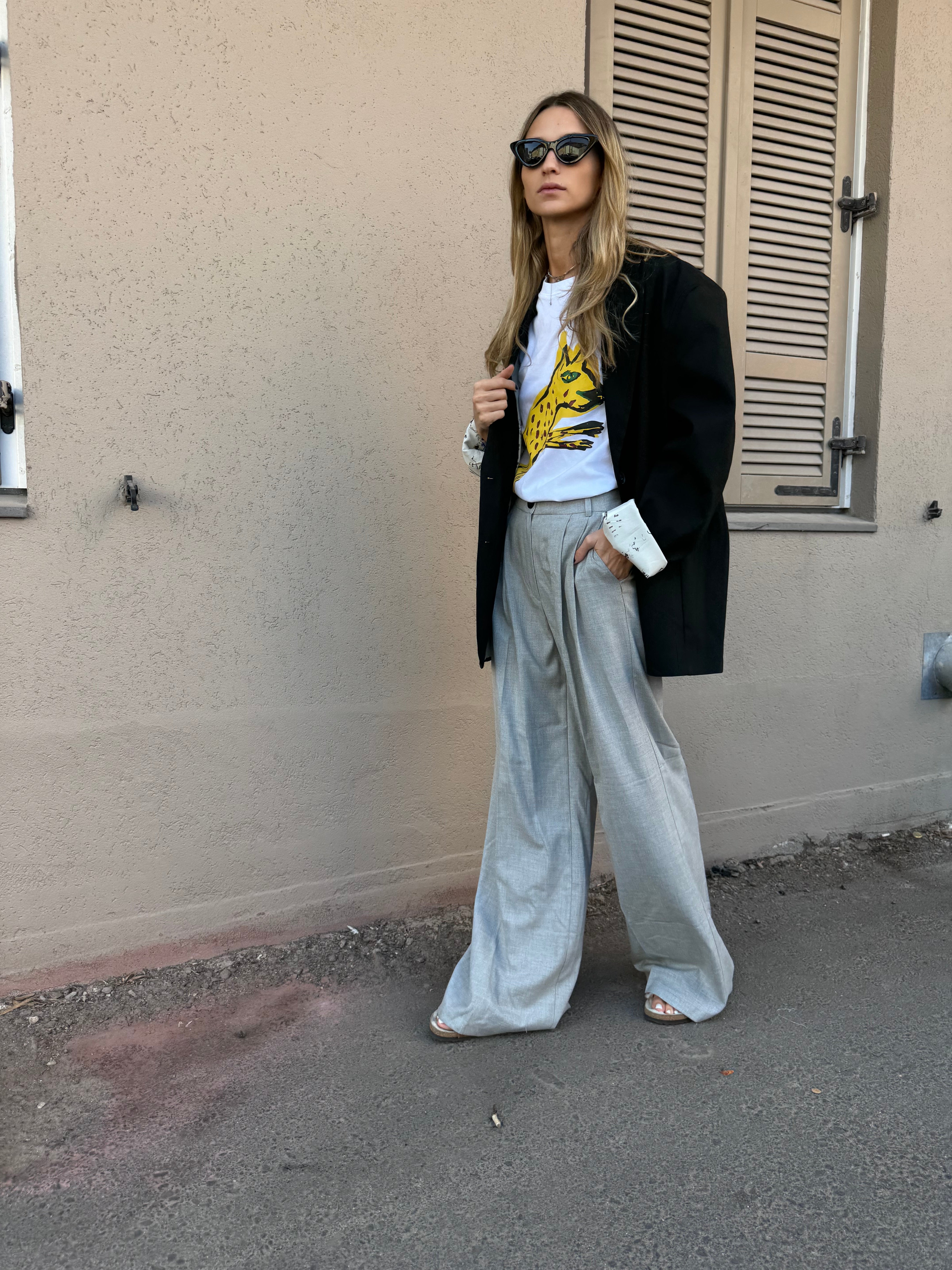 מכנס מחויט אמילי אפור