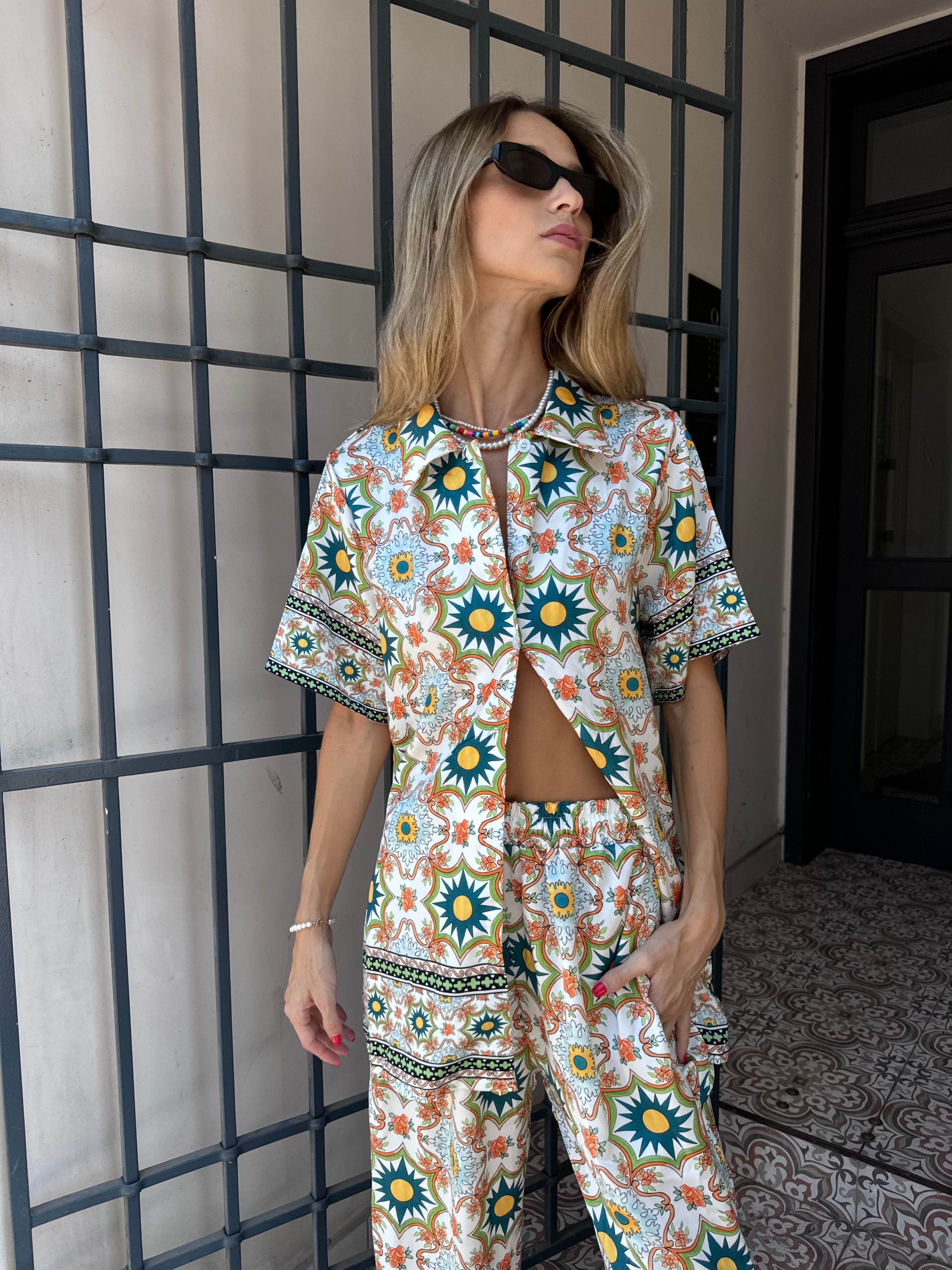 חליפת מכנס סאטן הילי