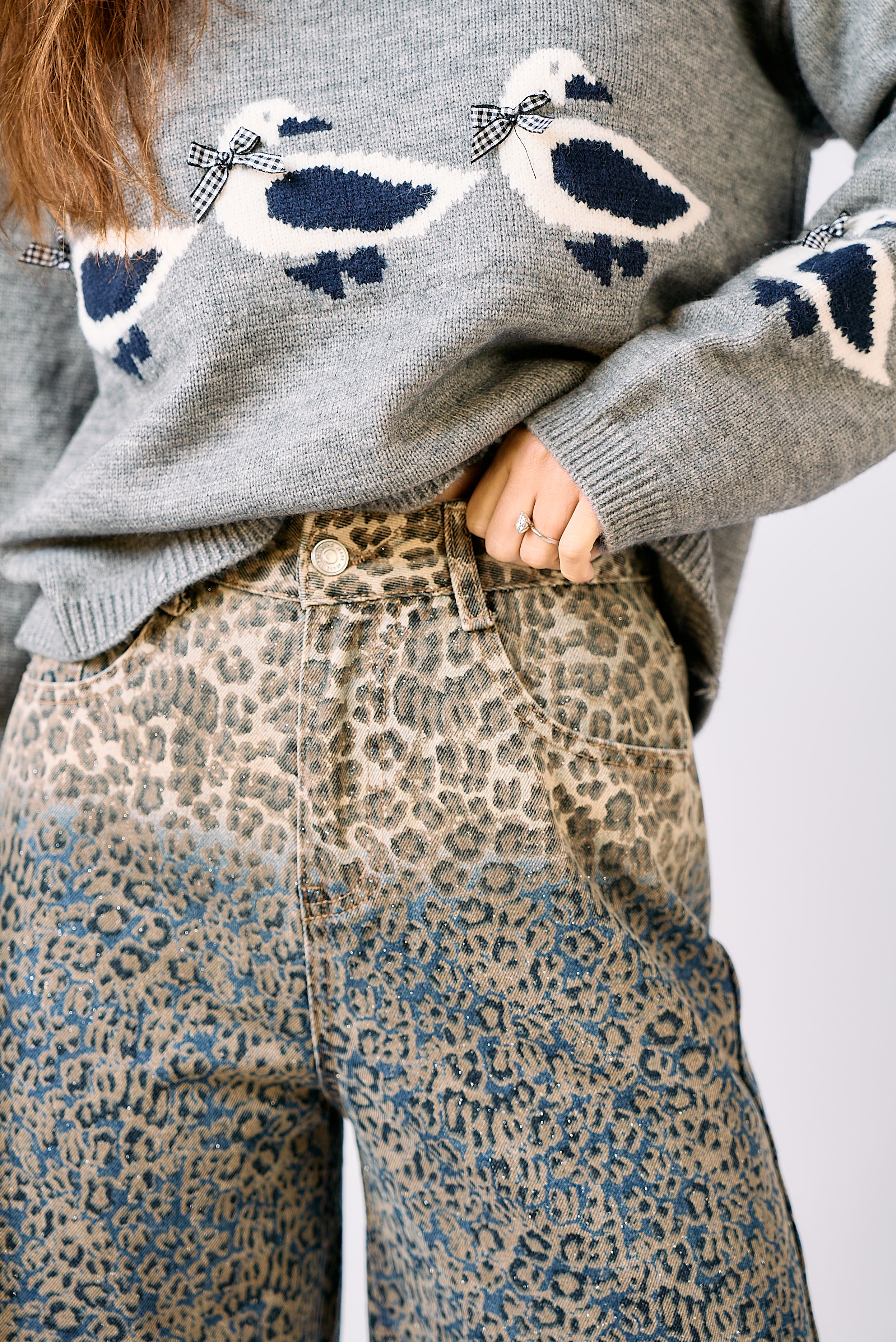 ג׳ינס לארה מנומר