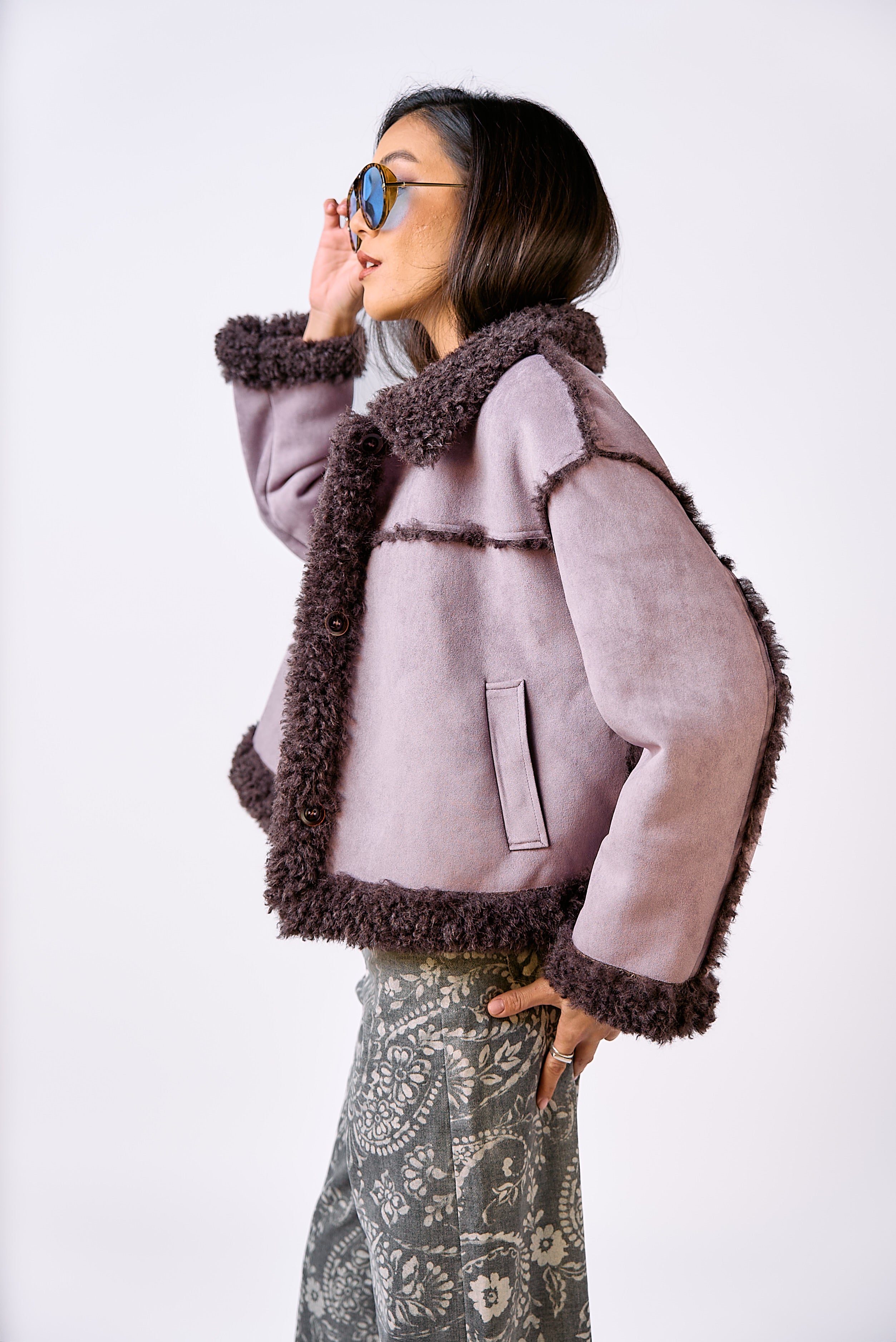 מעיל פרווה דוריאן סגול