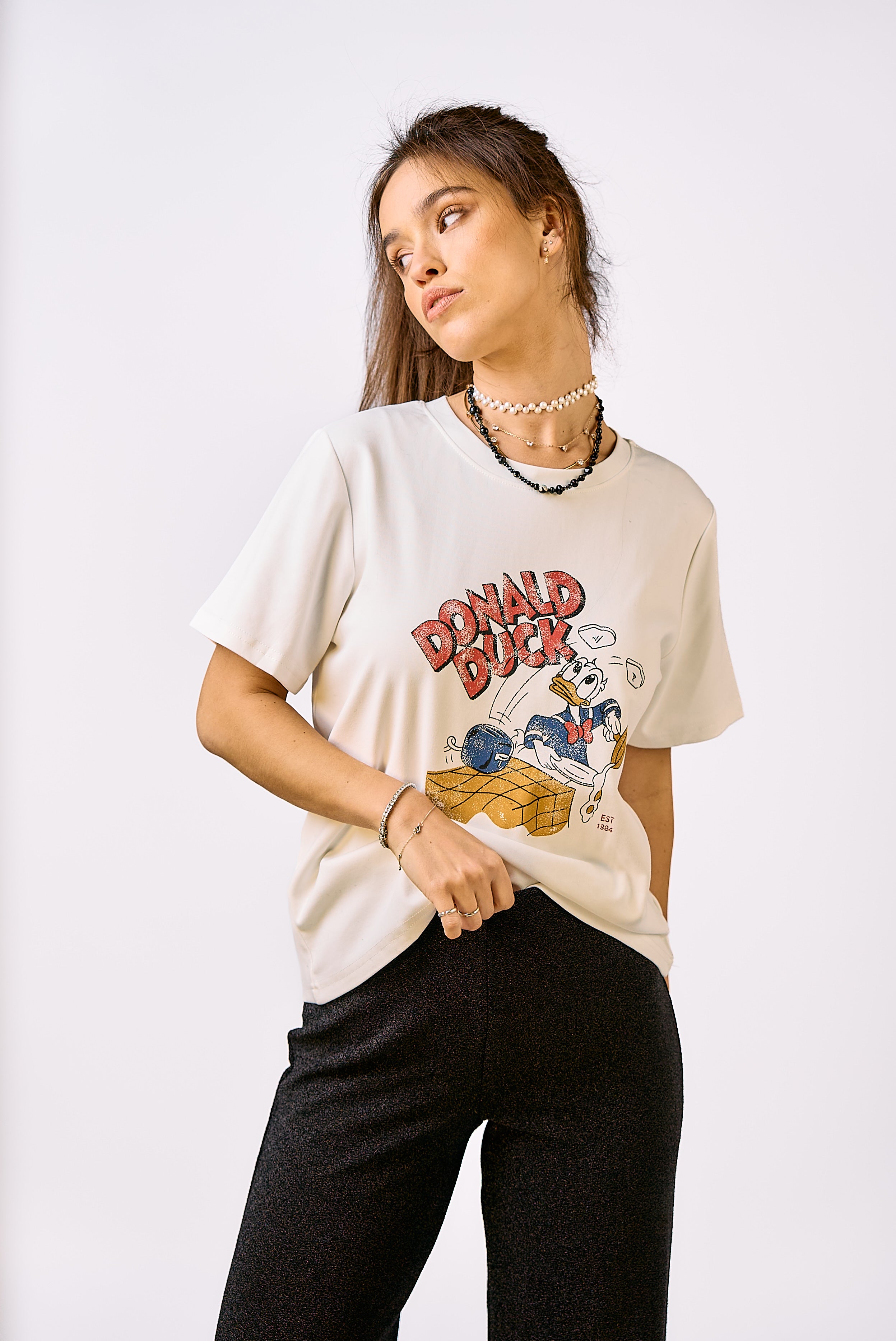 חולצת טי דונלד לבן
