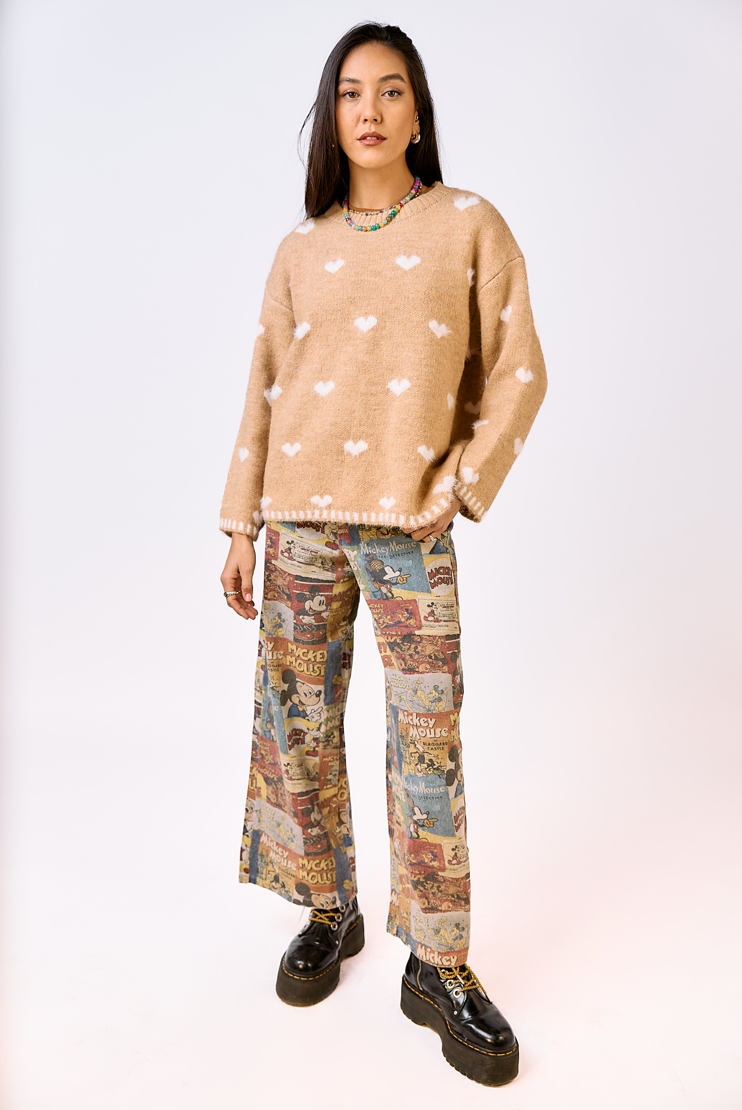 סריג לבבות קרם