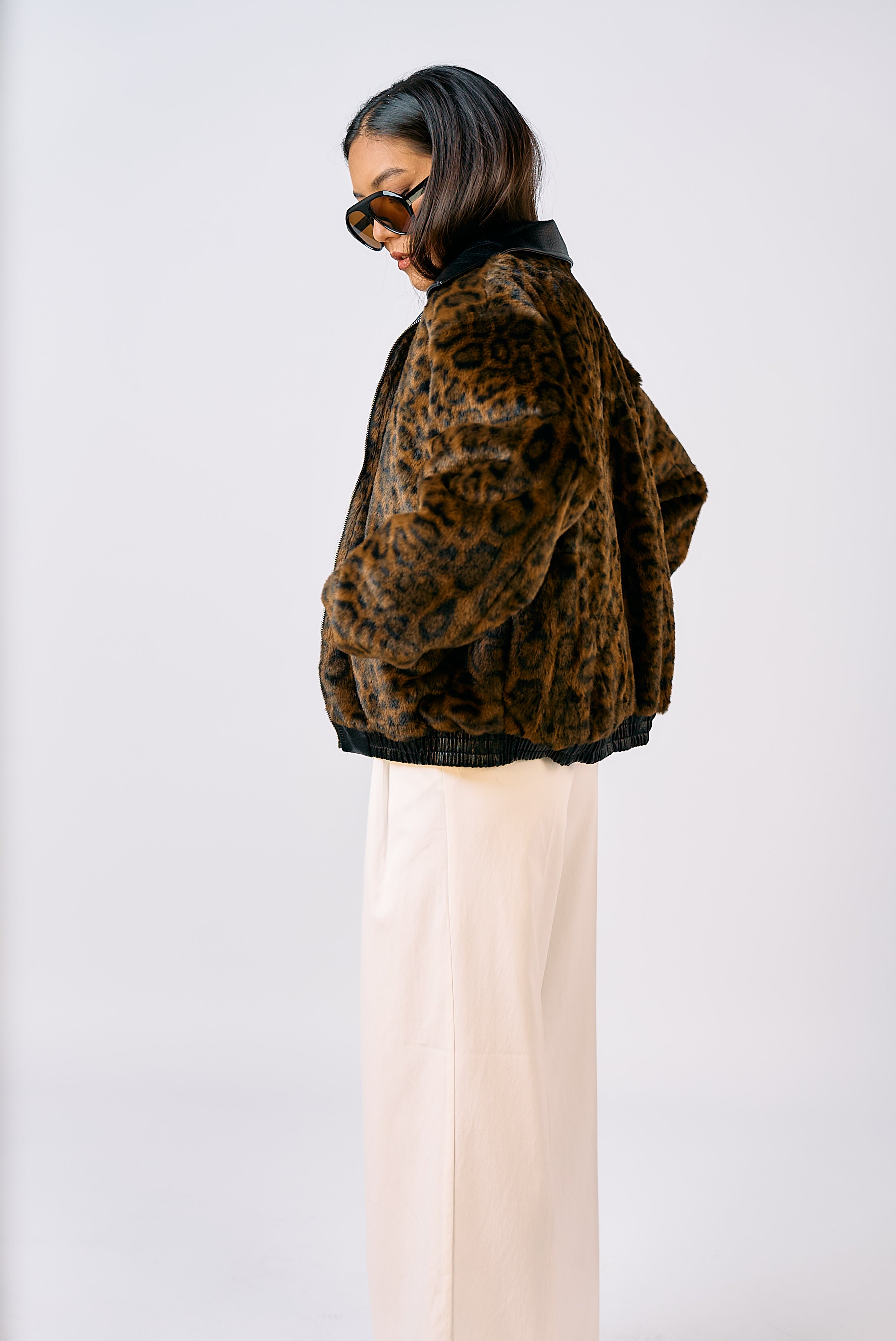 מעיל עמית עור ומנומר