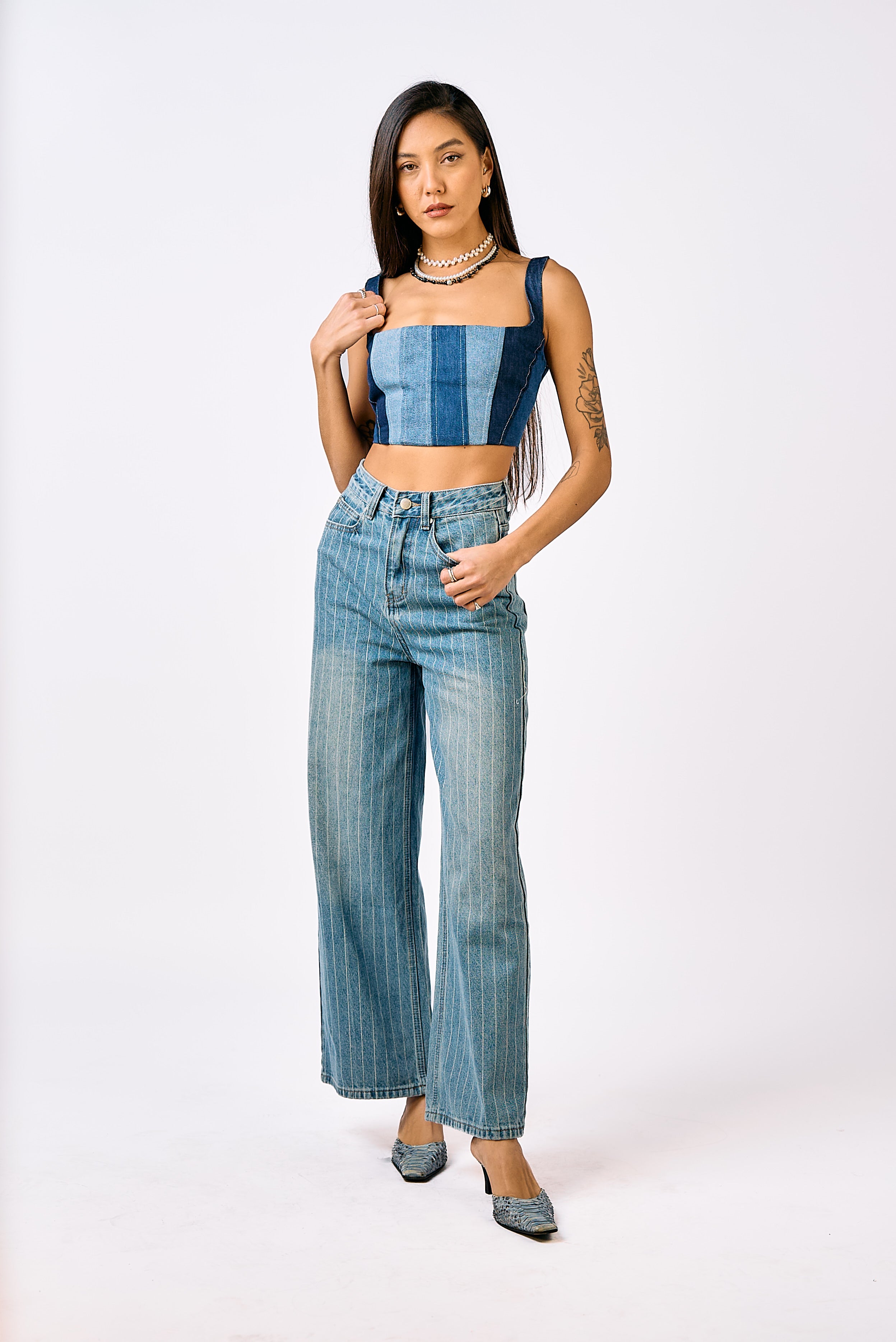 ג׳ינס דונה פסים