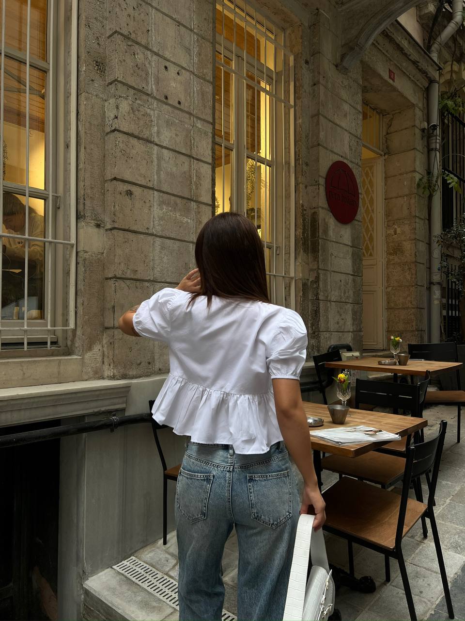 טופ קשירות לימה לבן