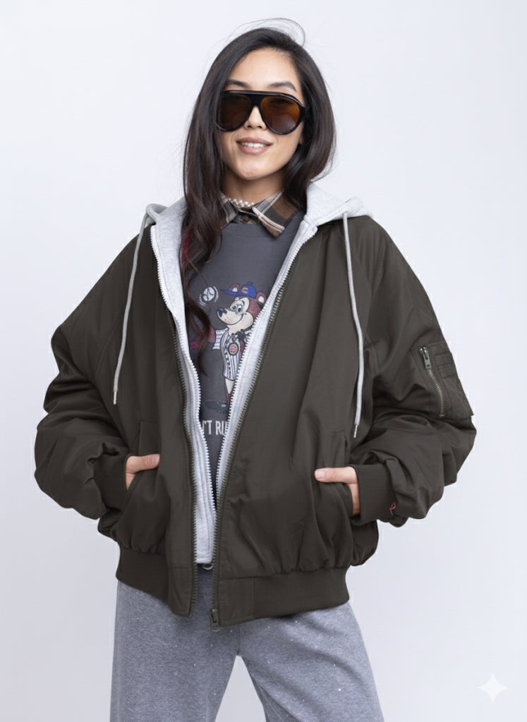 מעיל פוך סאן אפור