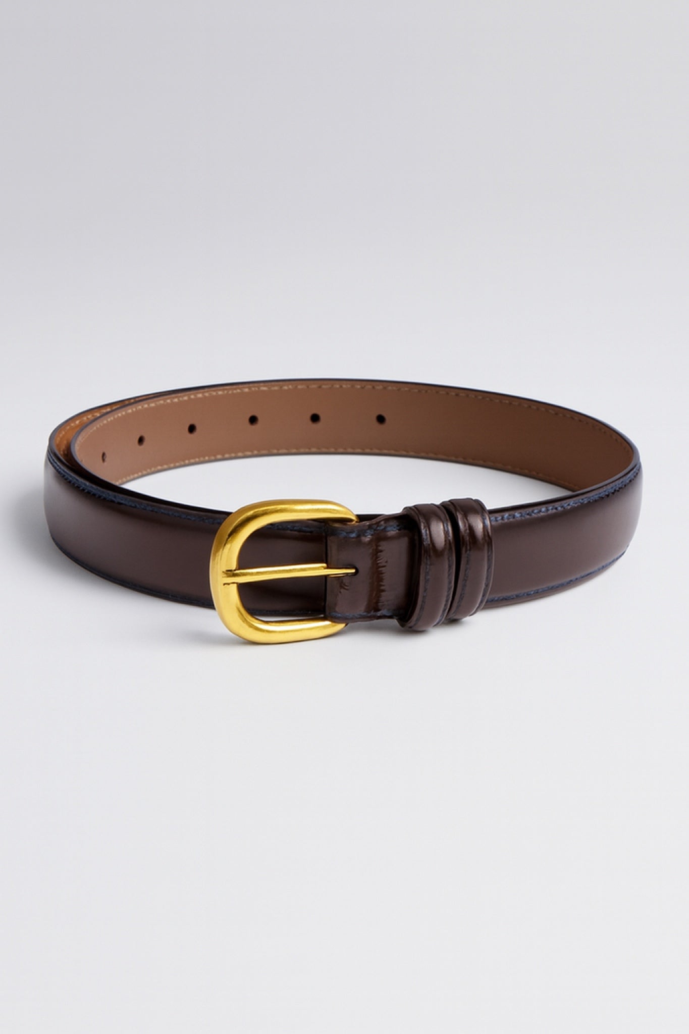 חגורת עור ג׳קי חום בורדו