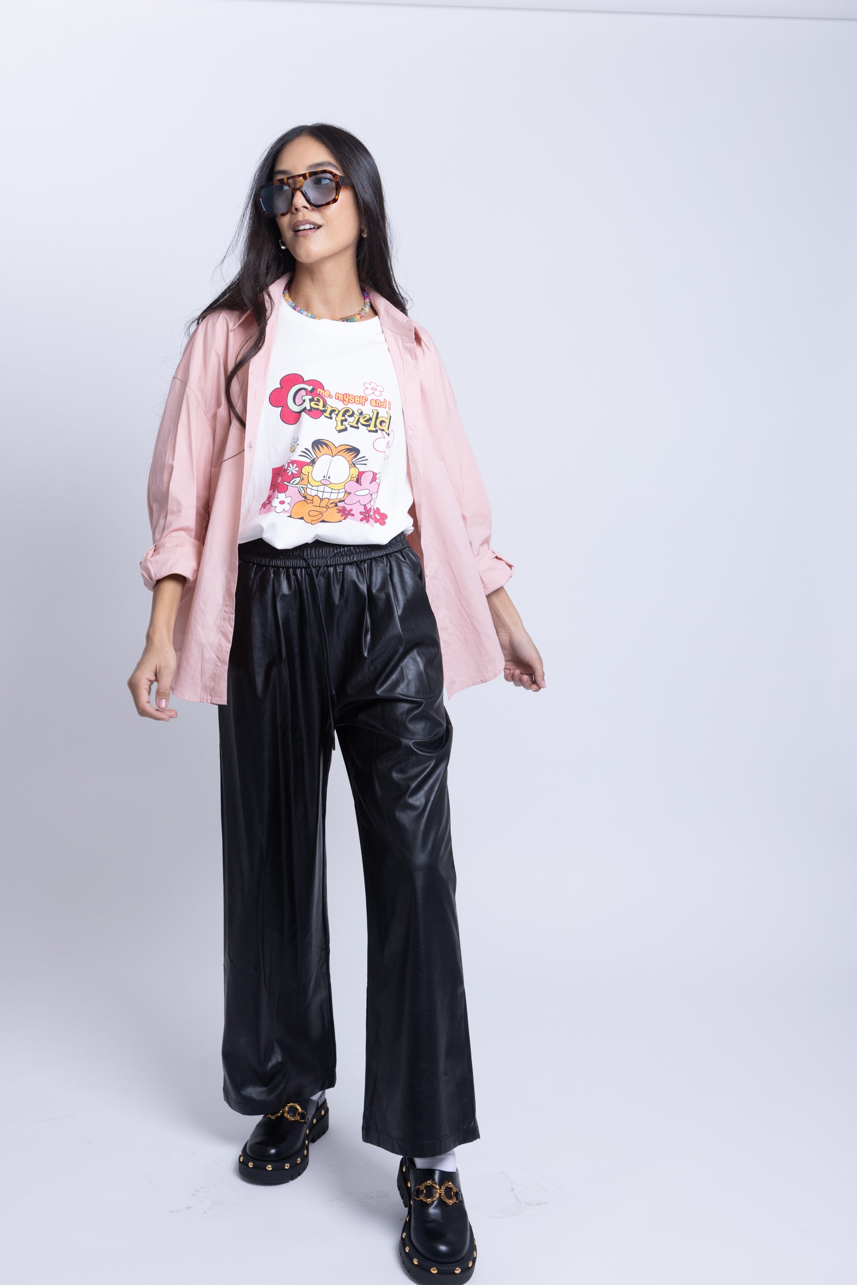 מכנס דמוי עור לייבו שחור