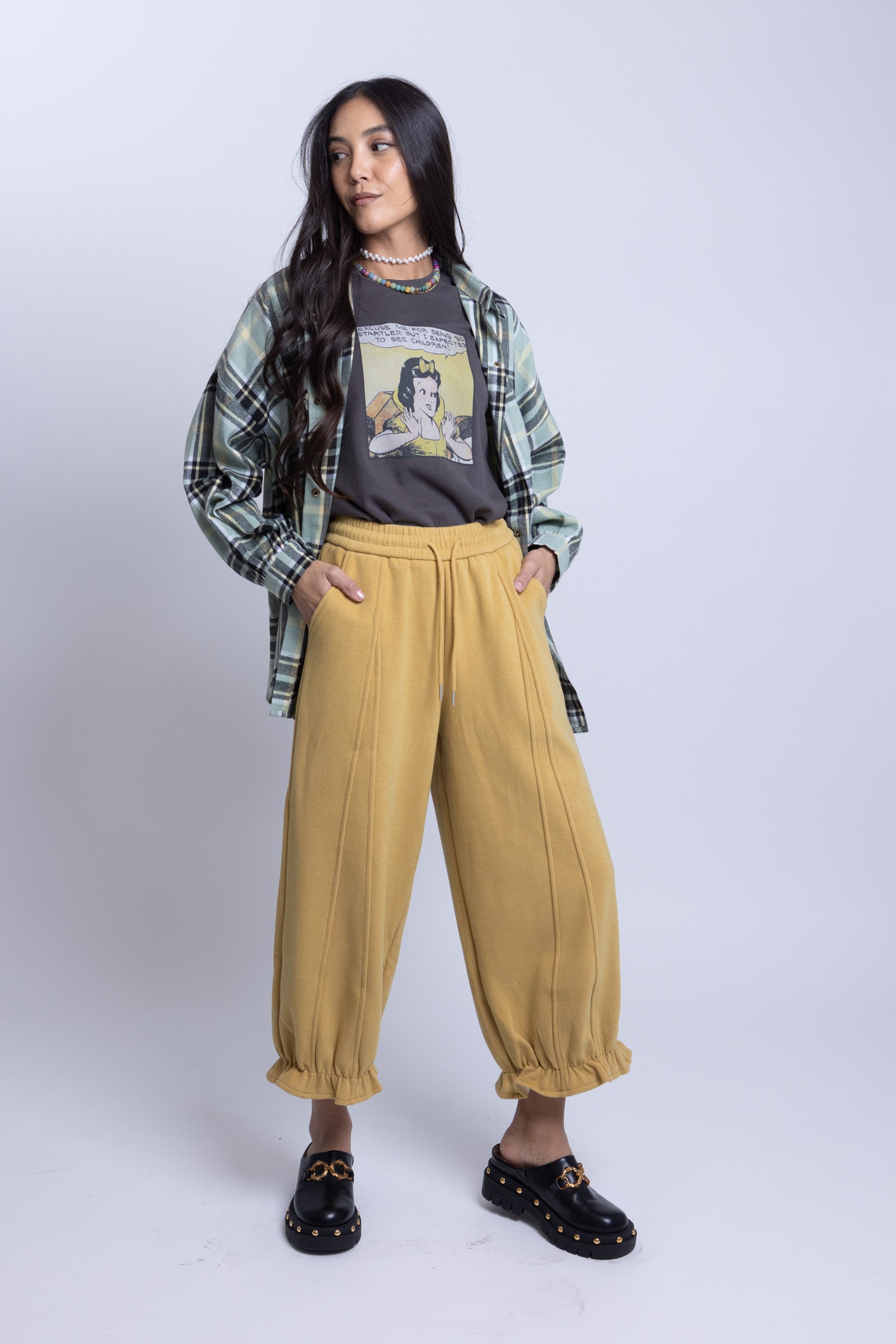 מכנס דמי בלון חרדל