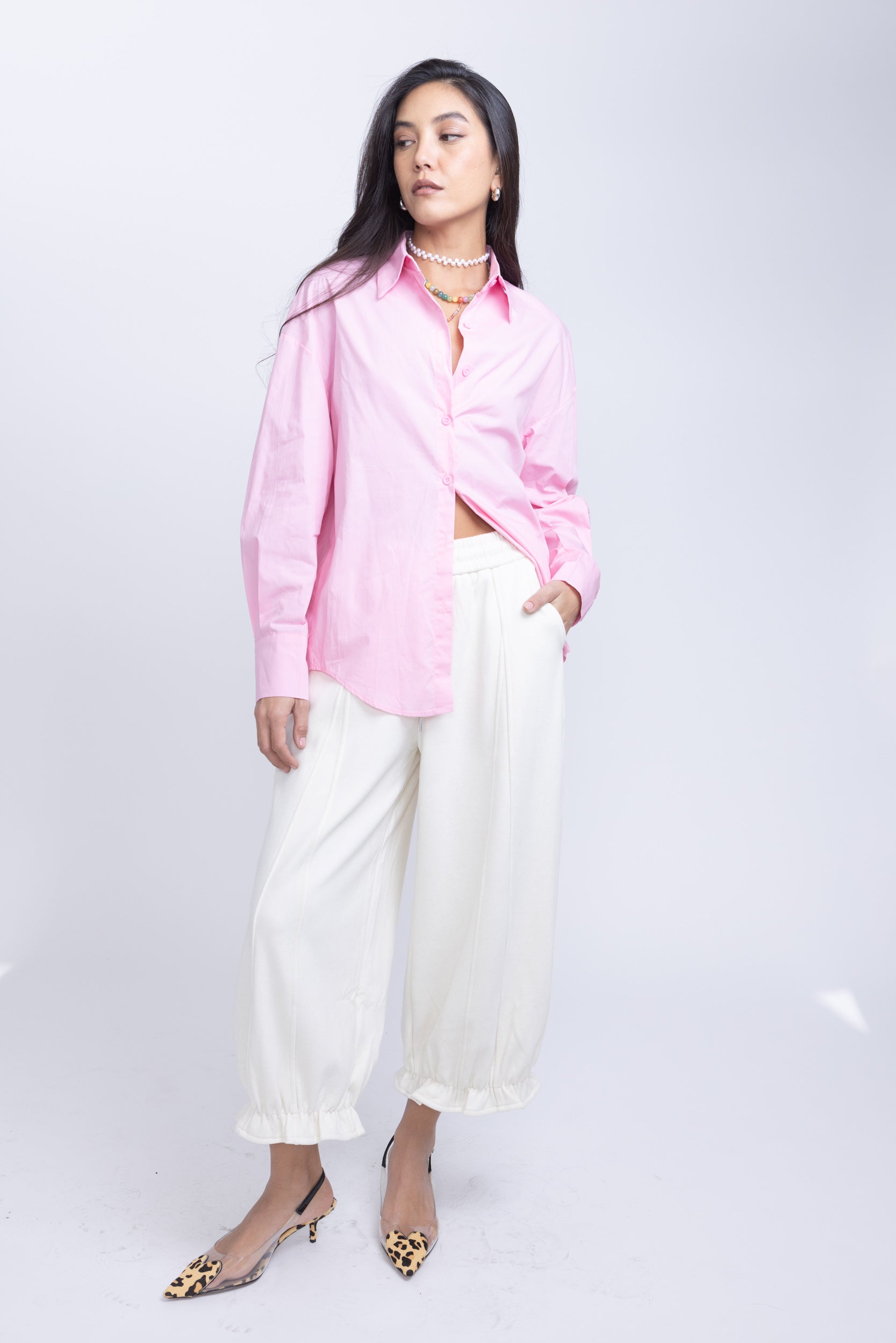 מכנס דמי בלון שמנת