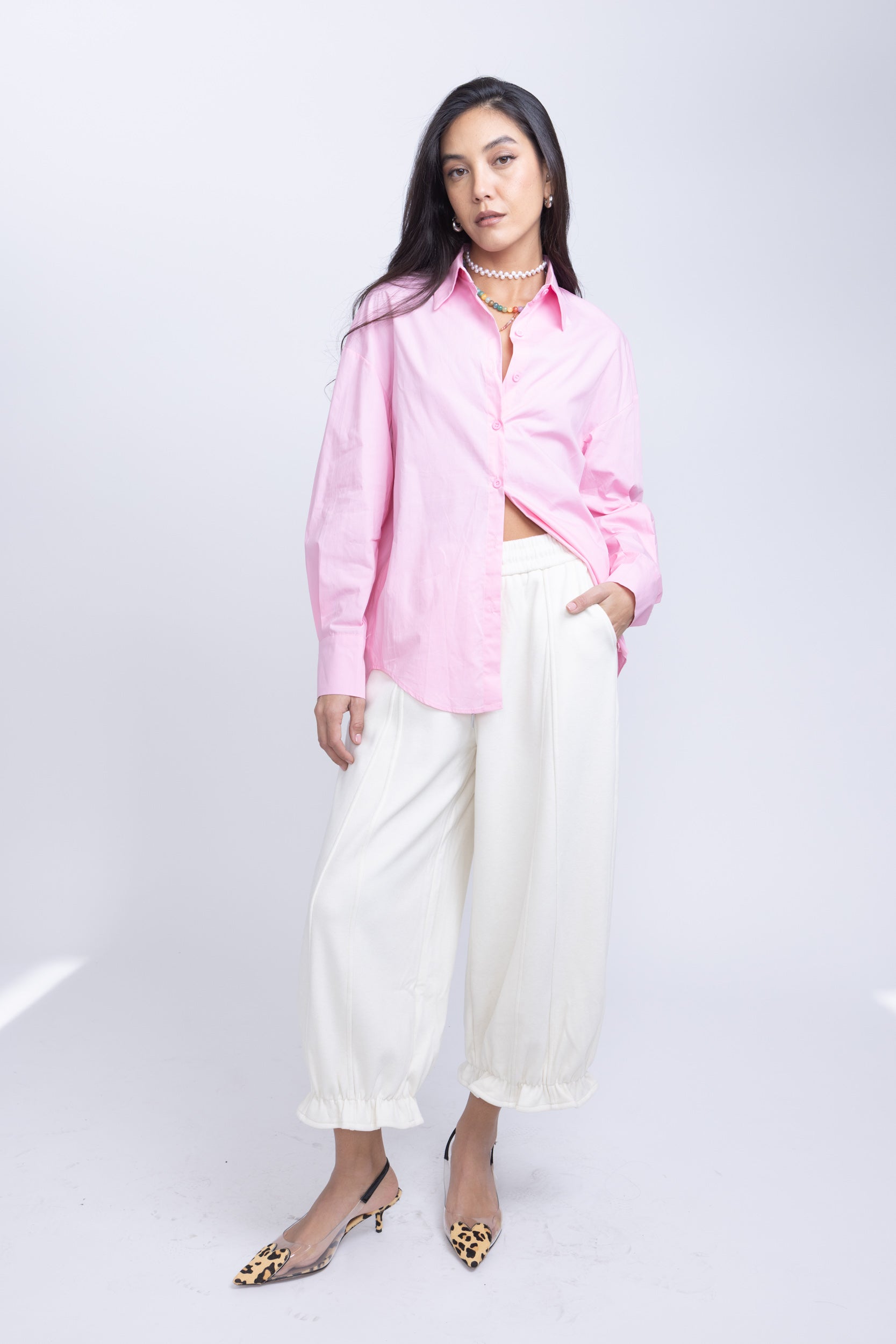 מכנס דמי בלון שמנת