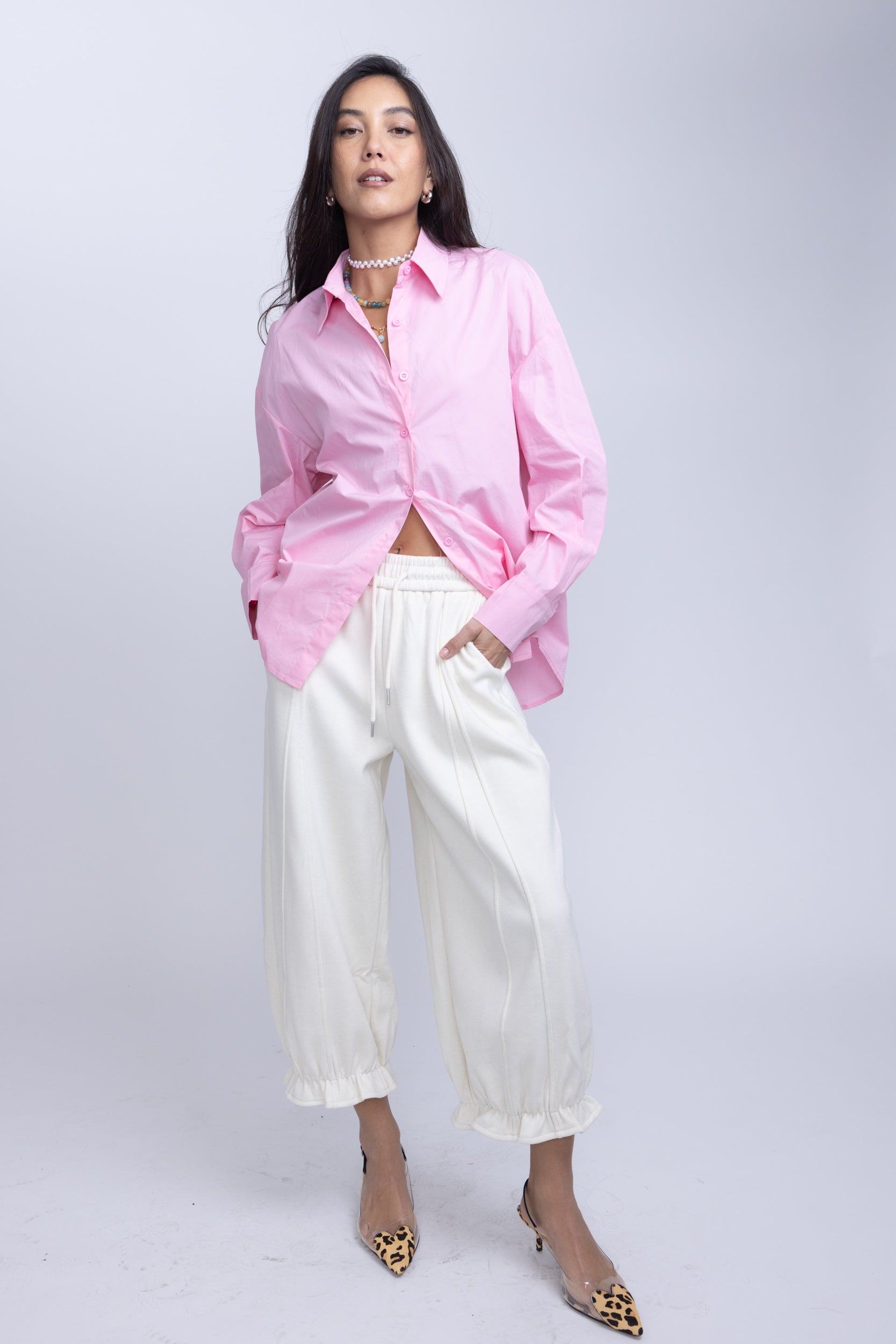 מכנס דמי בלון שמנת