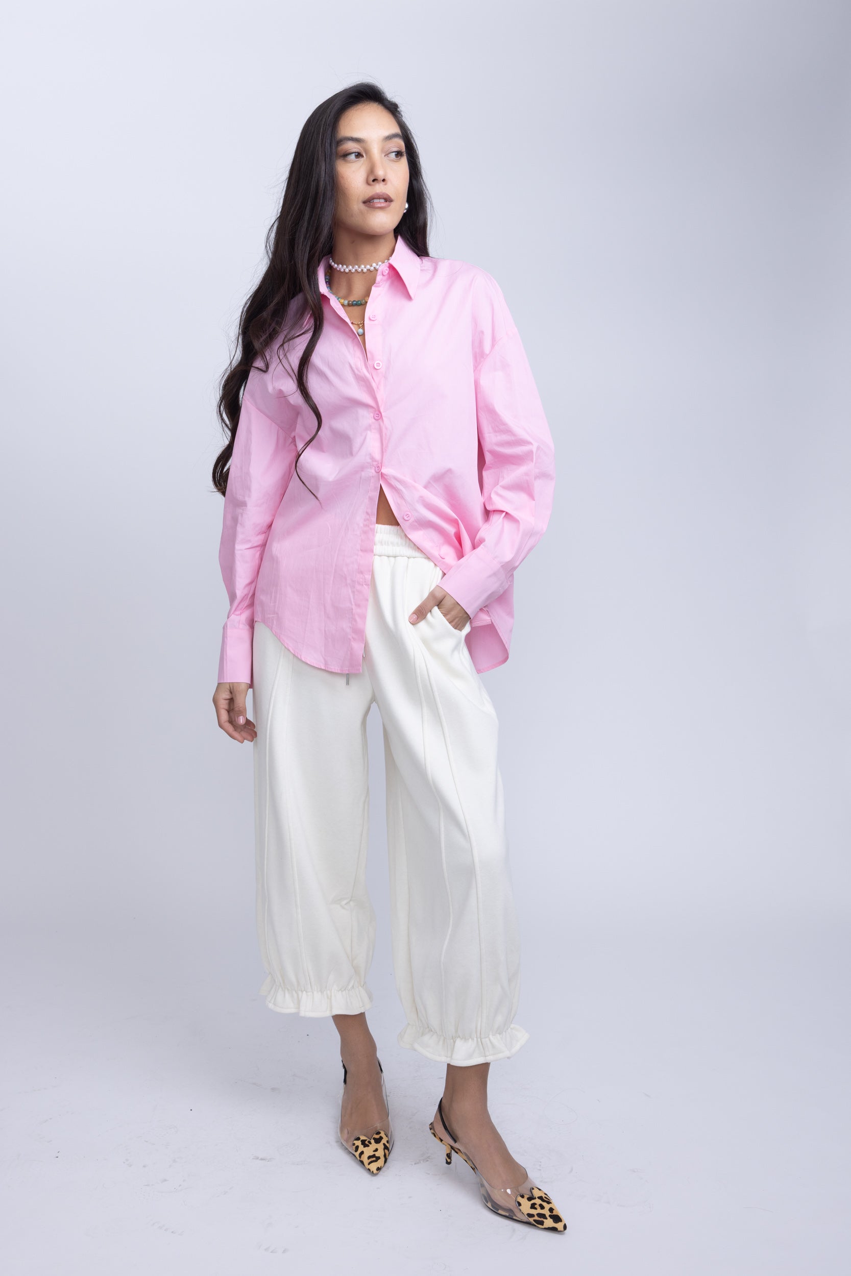 מכנס דמי בלון שמנת