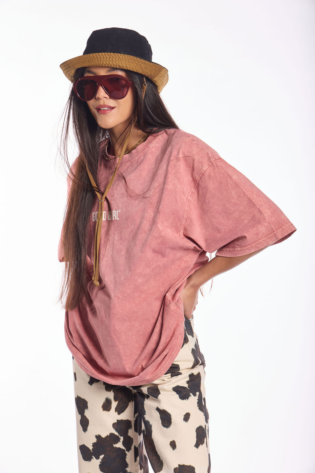 חולצת טי גירל ורוד עתיק