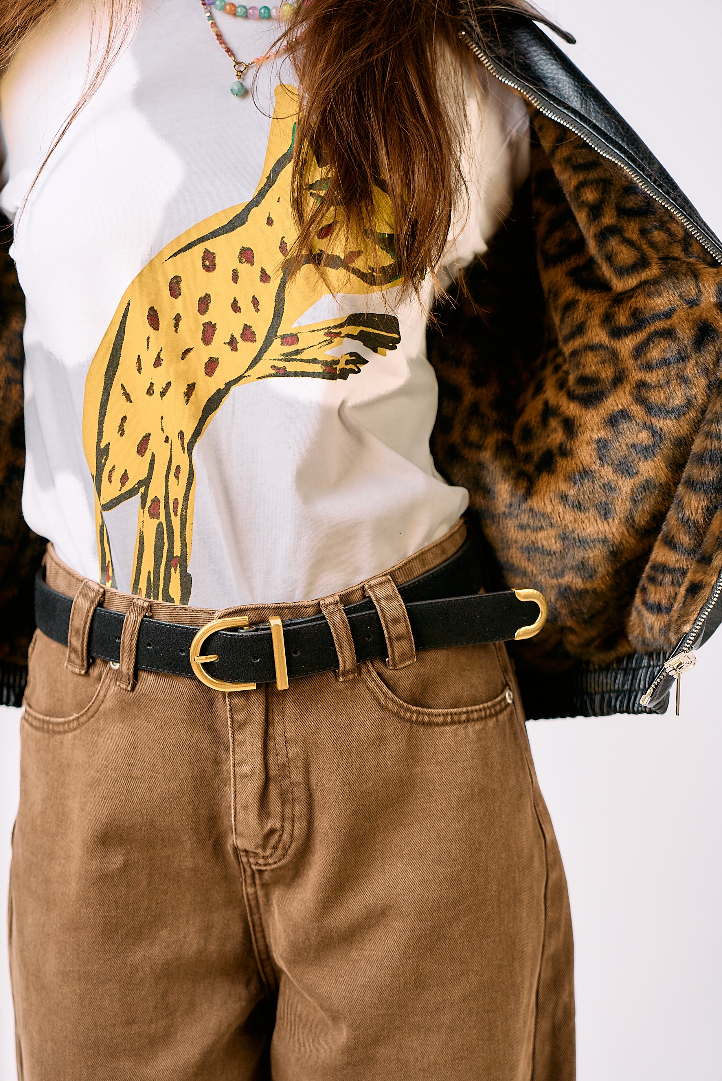 מעיל עמית עור ומנומר