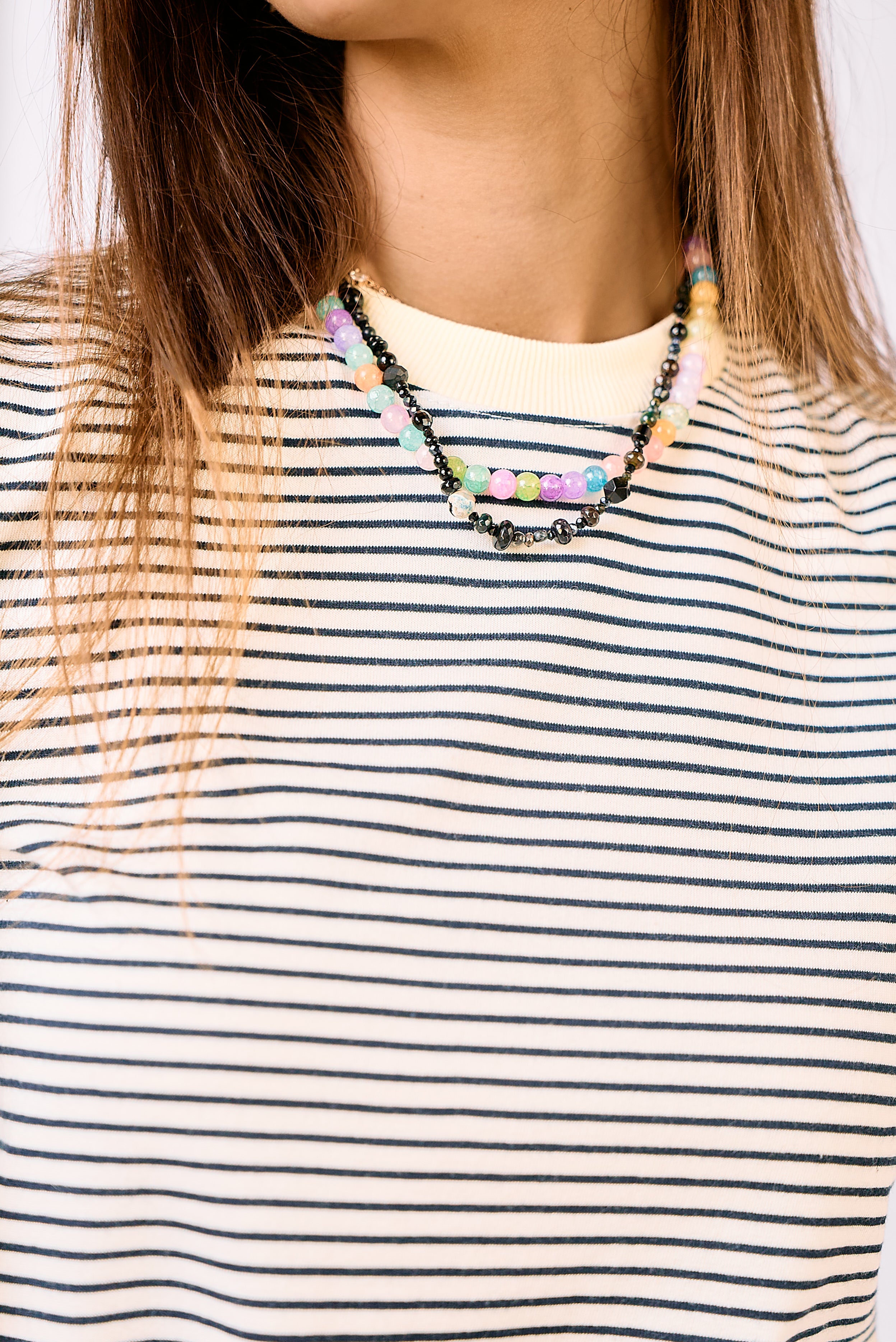 חולצת לידיה פסים לבן