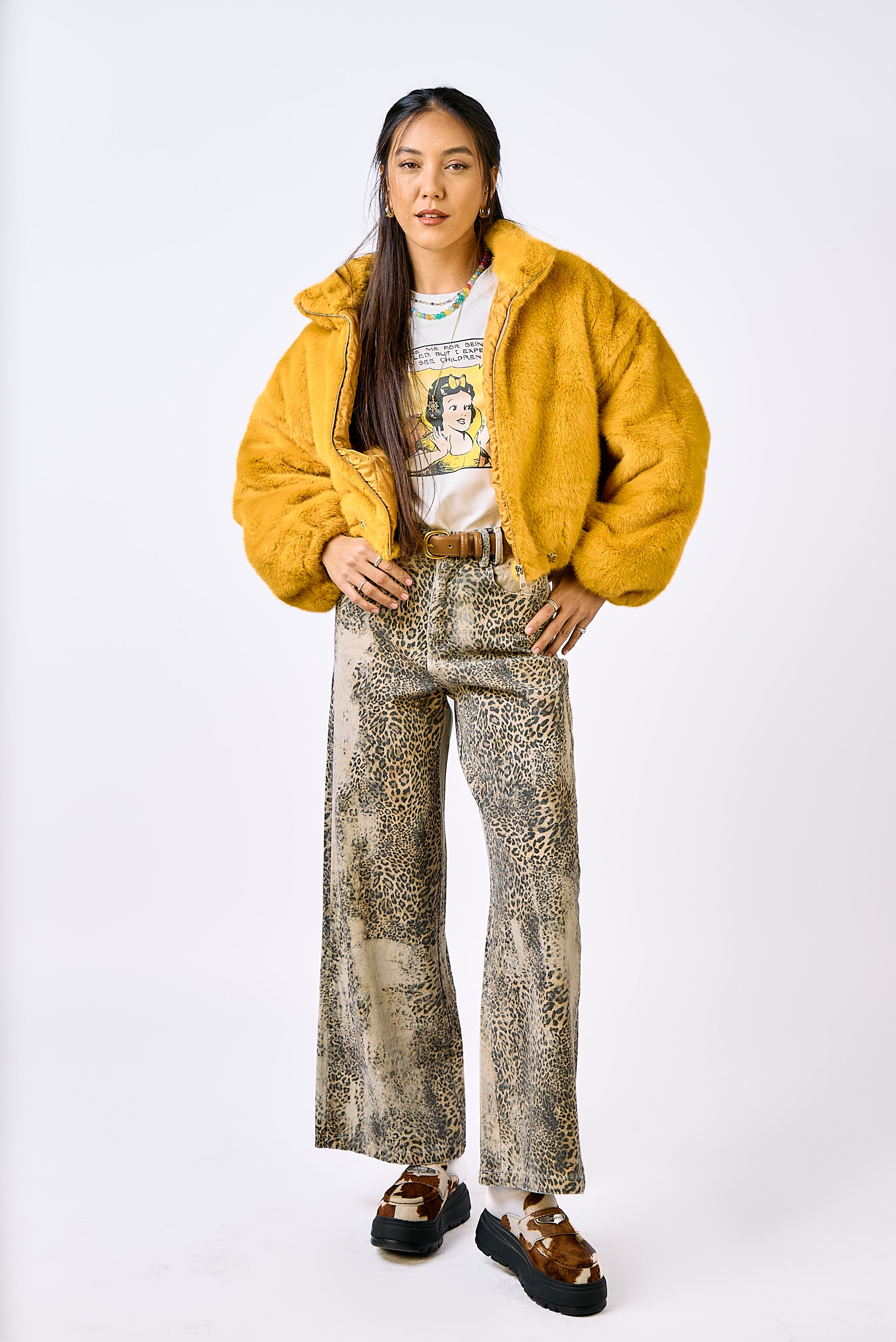 מעיל פרווה ג׳ודי צהוב