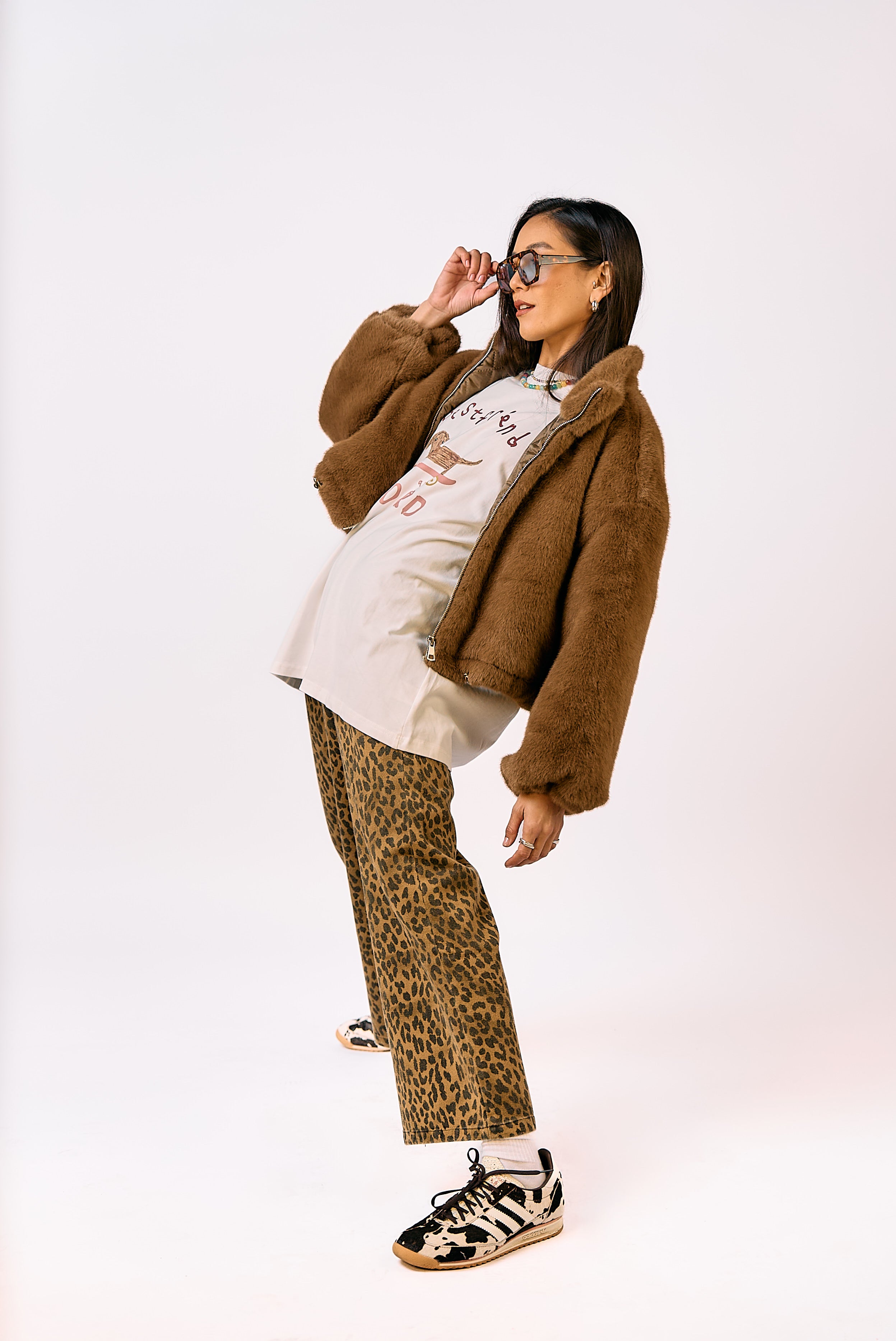 מעיל פרווה ג׳ודי חום