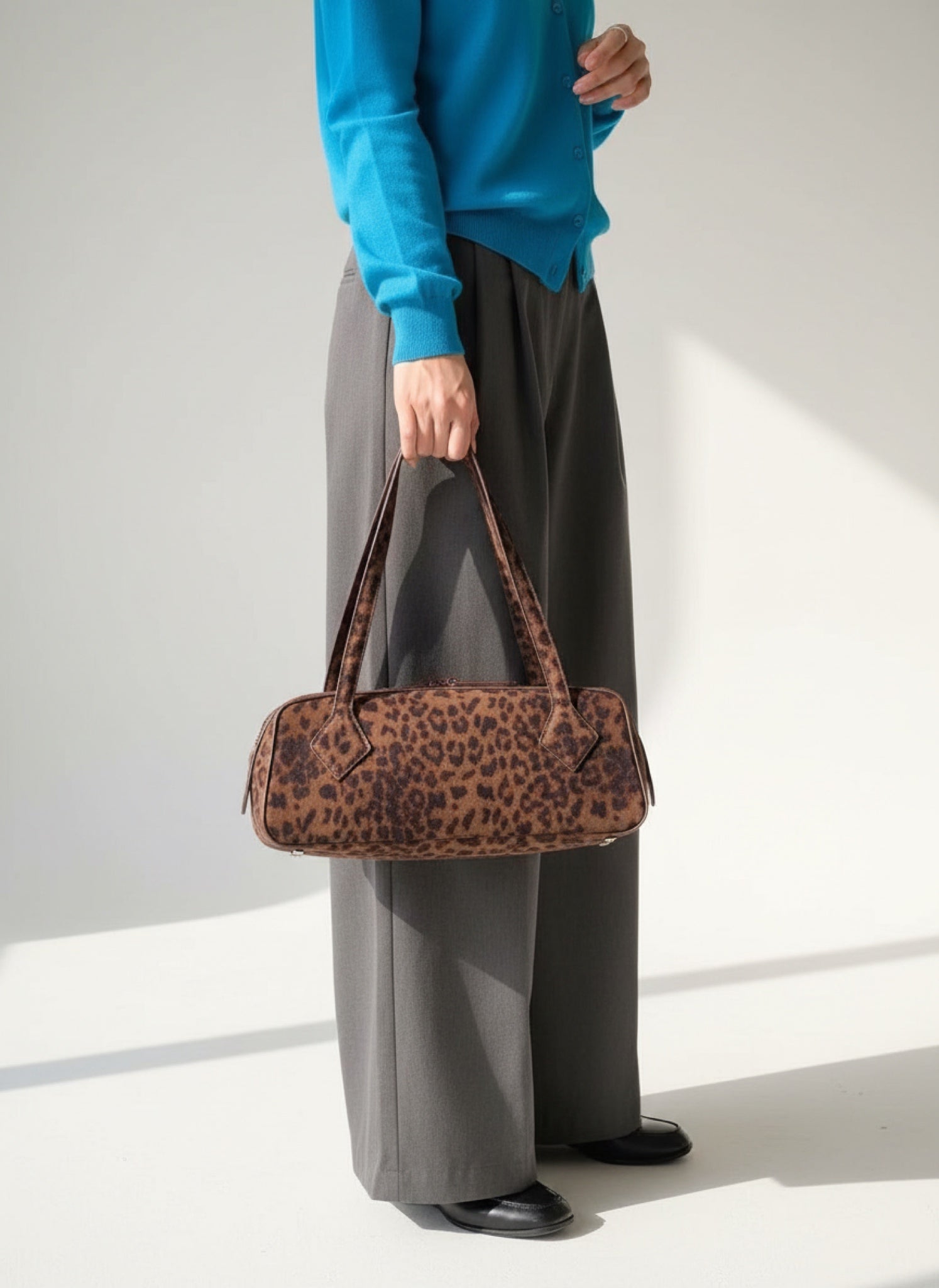 תיק כתף מלבן מנומר