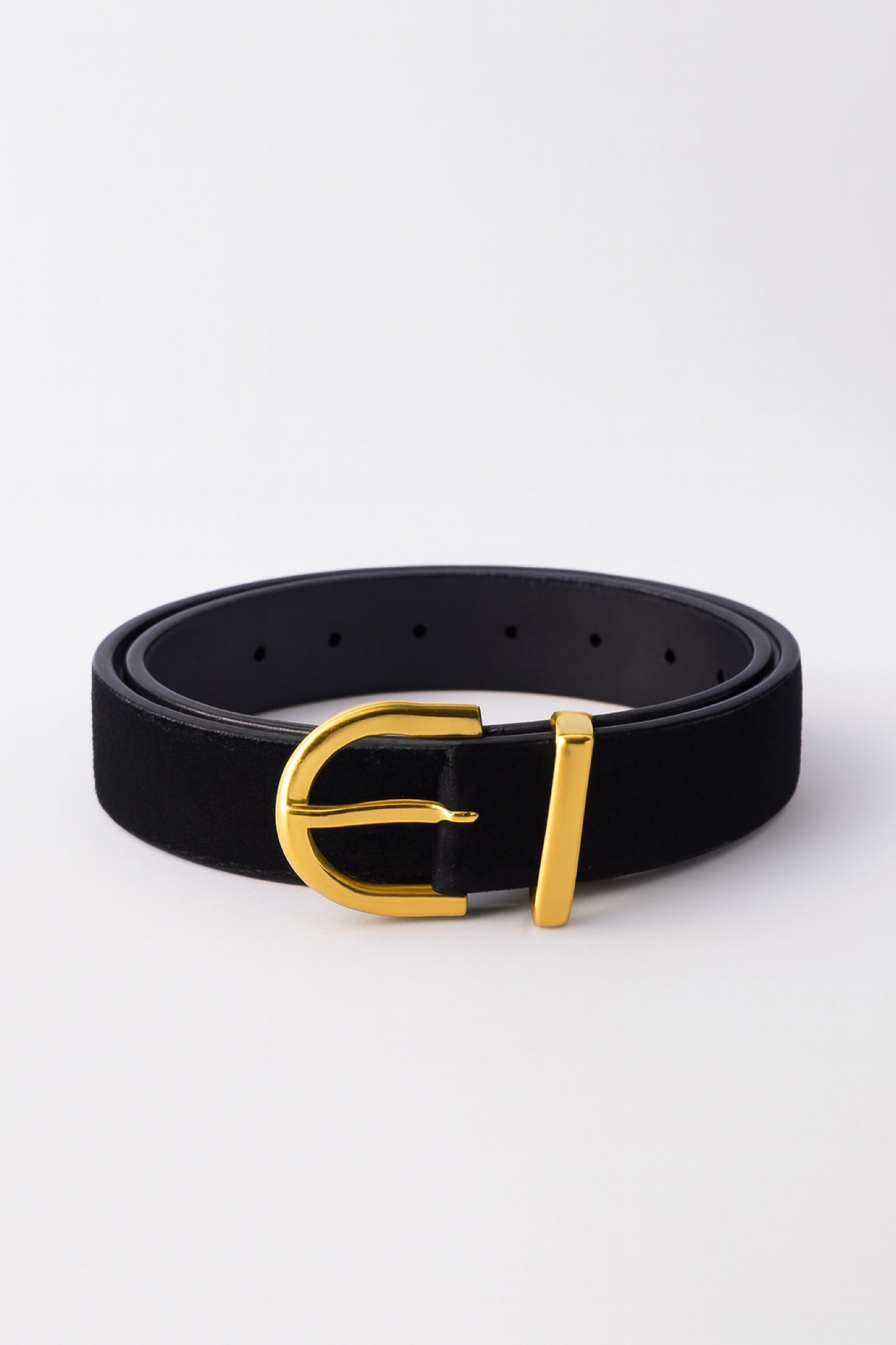 חגורת עור זמש שחור