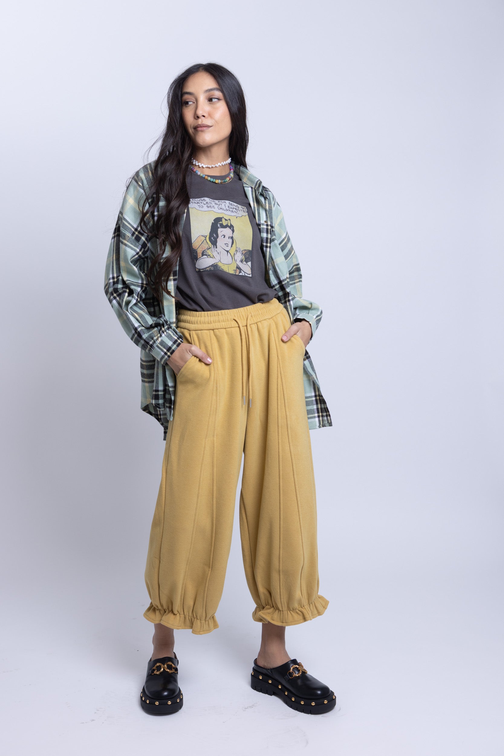 מכנס דמי בלון חרדל