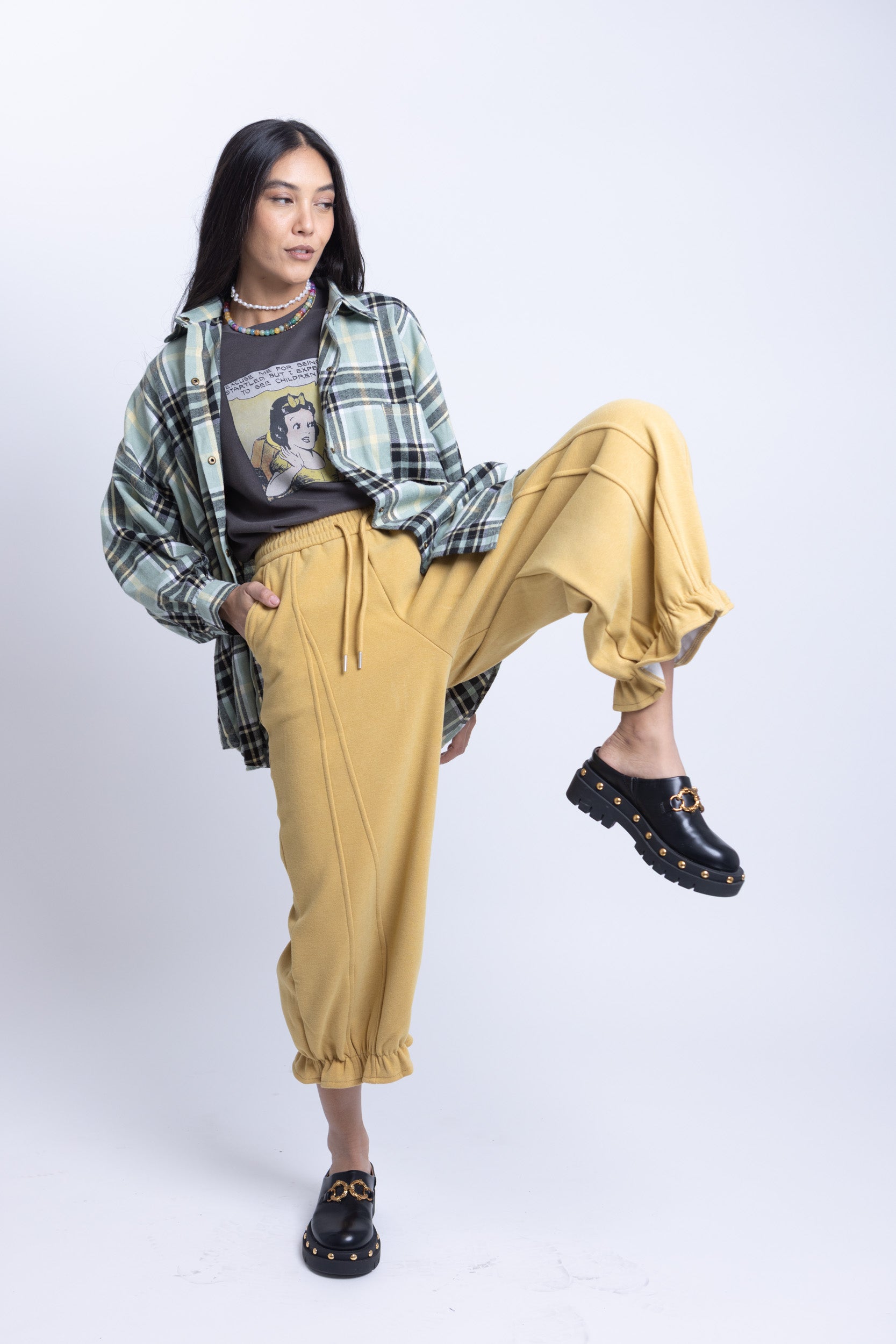 מכופתרת אייזק משבצות ירוק