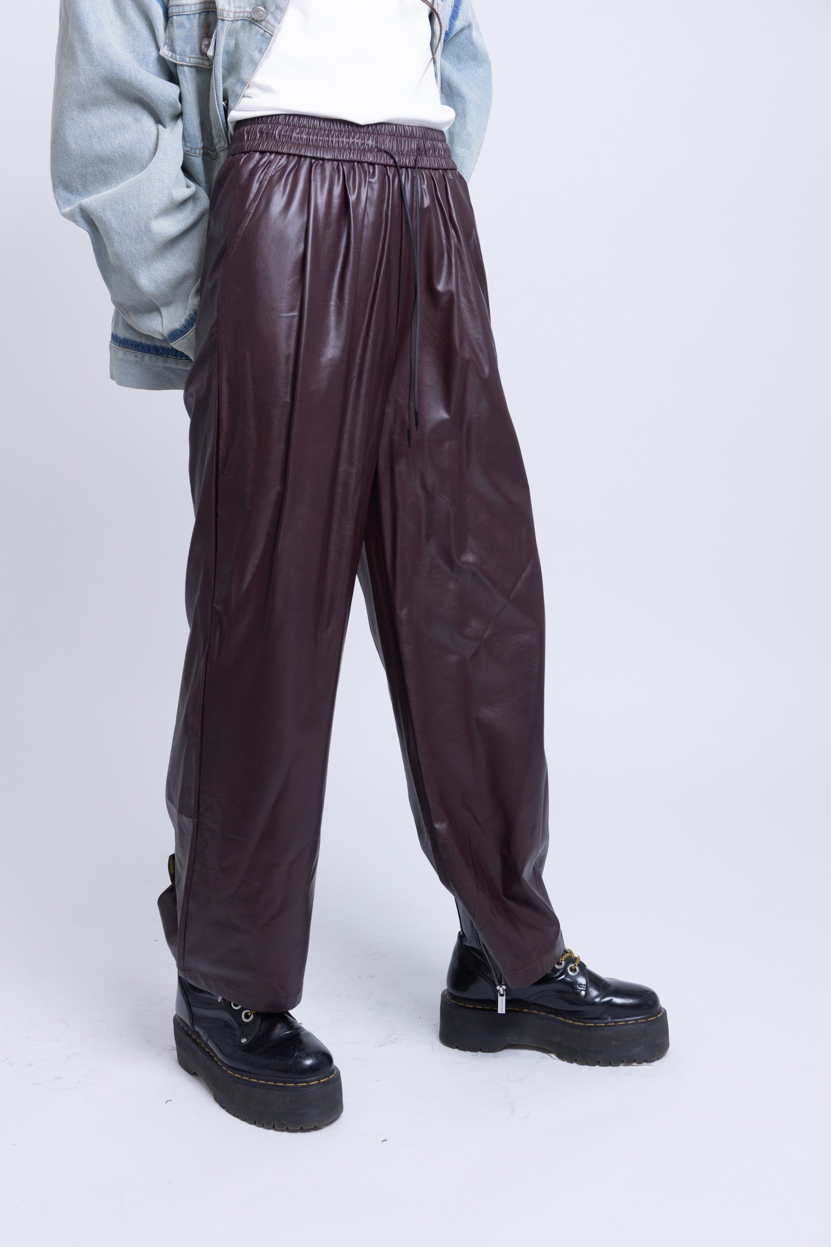 מכנס דמוי עור לייבו בורדו