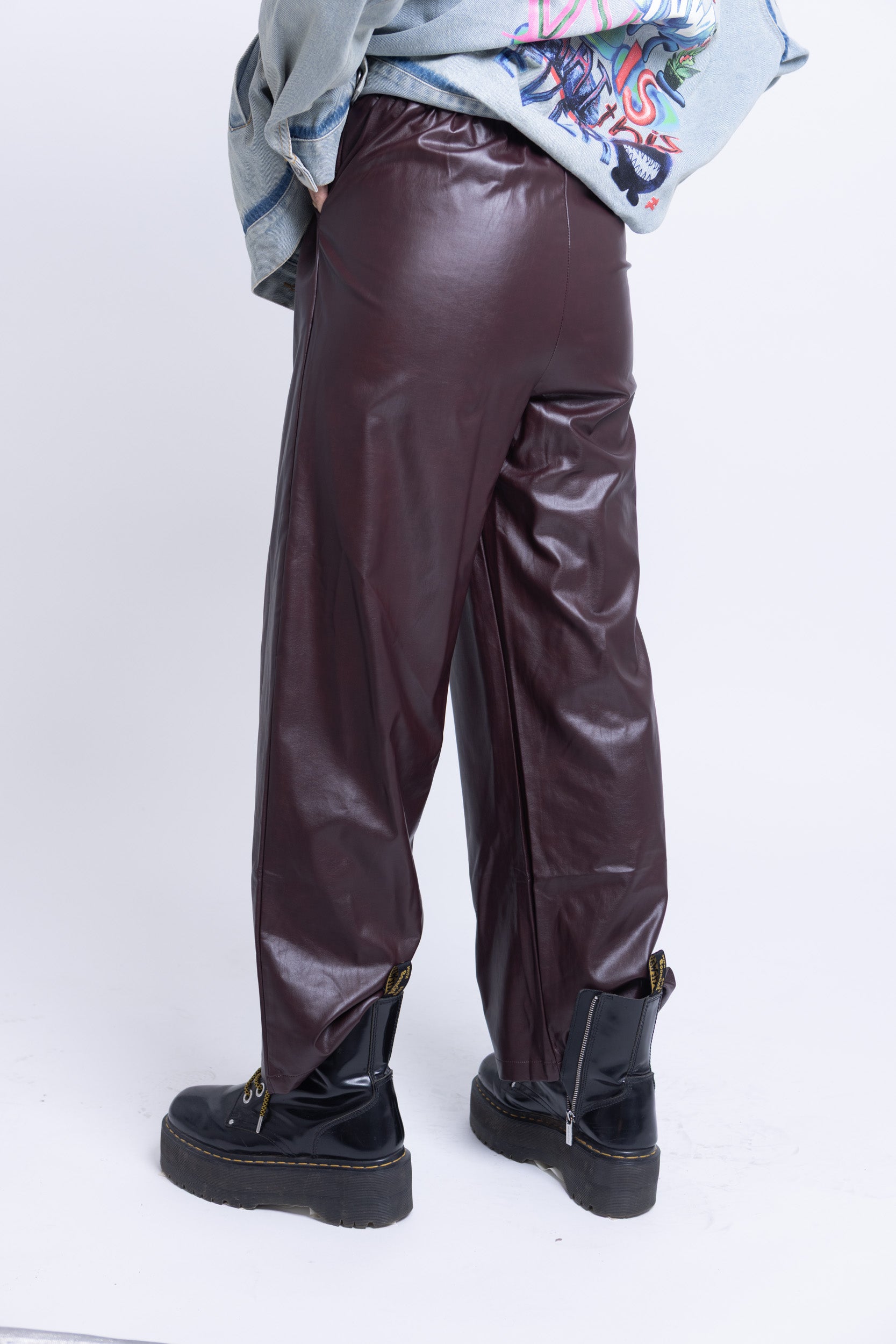 מכנס דמוי עור לייבו בורדו