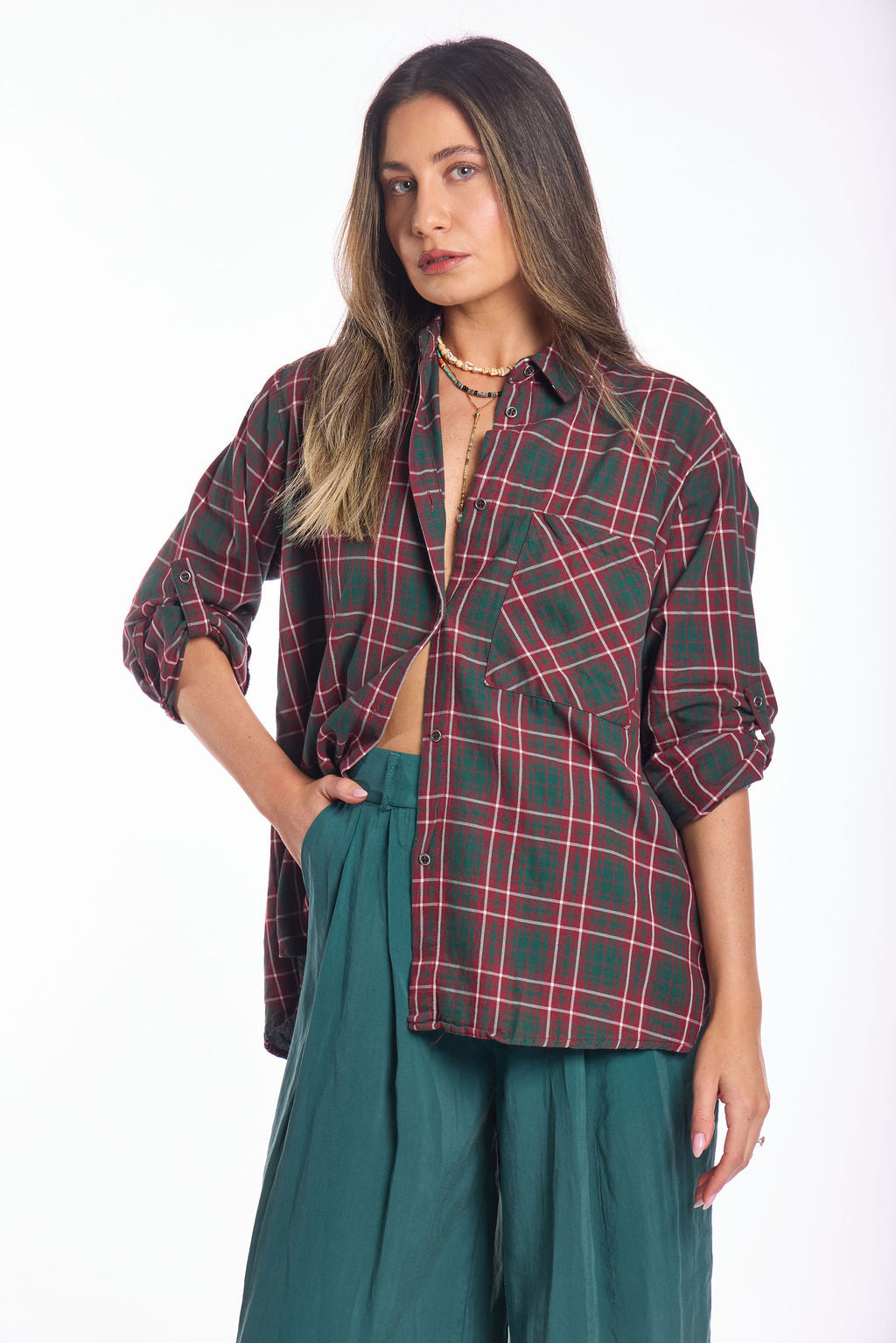 מכופתרת משבצות דורי